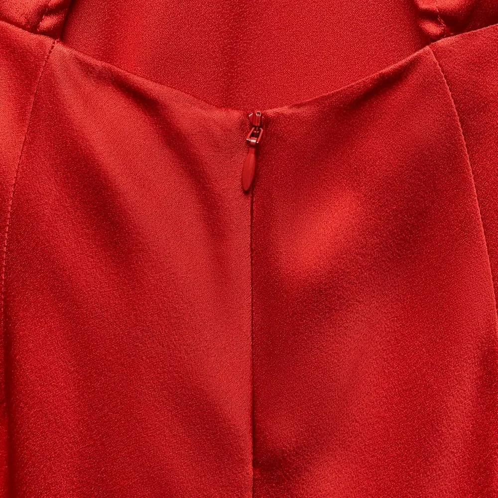 ZARA NWT RED DRESS BACK V-NECK ZW COLLECTION - Picture 13 of 13